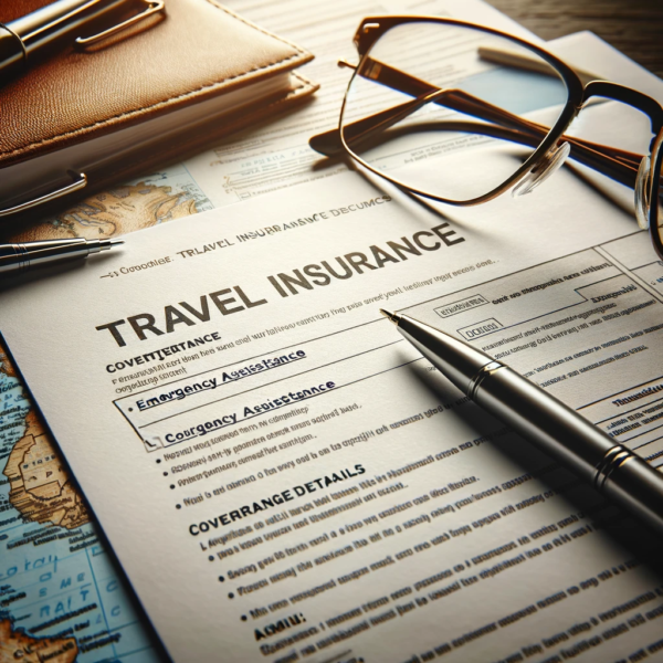 A close-up of travel insurance documents, highlighting the importance of being prepared