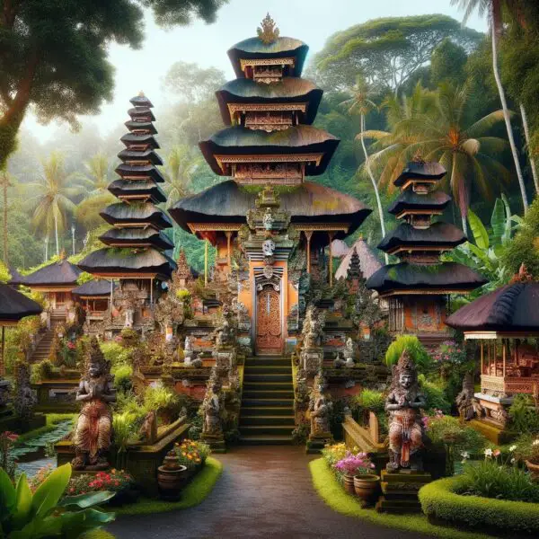 A photo of a Balinese clan temple