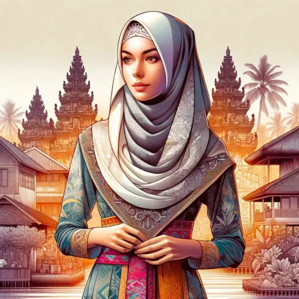 A photo of a Balinese Muslim woman